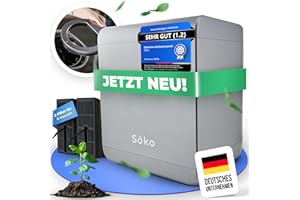 Söko Elektrischer Komposter [2X Aktivkohle-Filter] Elektro-Schnellkomposter - Revolutionäre Kompost-Lösung für Küche, Garten & Balkon | Indoor Kompostbeschleuniger | Mini-Kompostierer elektrisch