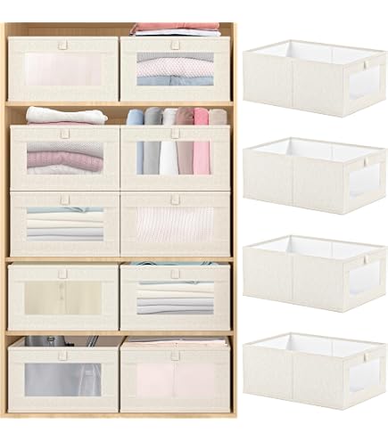 Lot De 2 Boîtes De Rangement Tiroir 12 Compartiments – Organisateur Placard Vêtements, Jeans, Pulls, Serviettes, T-shirts Pliable