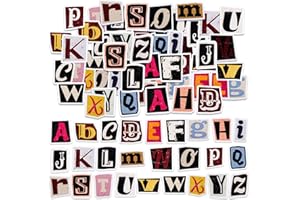 SHANFAA 52PCS Vintage Letter Stickers - Mini Size Scrapbook Stickers, DIY Decoration Set for Travel Case, Laptop, Planners, Calendars, Scrapbook, Suitcase, Notebooks, Journal