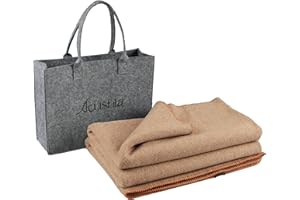 ‎ACUSHLA ACUSHLA Merino Wolldecke Merinowolle 160x200 cm - Kuscheldecke aus 80% Merino Schafwolle - Groß und Flauschige Decke Wolle Wolldecke perfekt als Sofadecke, Wohndecke oder Couchdecke Khaki