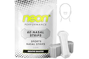 Neon Performance - Nasal Strips (60 Count) - Oil & Sweat Resistant Adhesive - Athletic Nasal Strips for Sport & Nose Strips for Snoring & Sleeping - Nose Strips for Breathing (Clear Transparent)