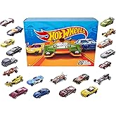Hot Wheels - Pack De 20 coches de juguetes (Modelos surtidos, selección aleatoria), escala 1:64 con detalles realistas, DXY59
