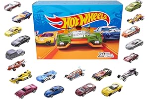 Hot Wheels - Pack De 20 coches de juguetes (Modelos surtidos, selección aleatoria), escala 1:64 con detalles realistas, DXY59