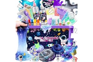 YOOHBERRYS Fabrica Slime Kit, Kit para Hacer Slime Esponjoso con Temática de Astronautas, Slime Kit con 6 Colores, 3 Aromas y Decoración de Astronautas, Manualidades para Niños Mayores de 6 Años.