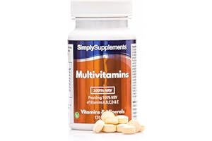 ‎SIMPLY SUPPLEMENTS Multivitamine (100% NRV) - hohe Dosis Vitamin C - 120 Tabletten - geeignet für Vegetarier - Versorgung für 4 Monate - SimplySupplements