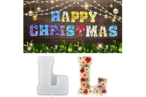 WIKIMO Silicone Mould Letters Large, 18 cm/7 Inch Epoxy Resin Moulds for 3D Alphabet, Silicone Mould Casting Mould for Birthday Wedding Party Christmas Arts Crafts Ornaments (L)