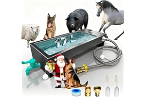 BIUBIUSOT Dispensador automático de agua para perros, bebedero automático para perros para interiores y exteriores, comedero de cuenco de agua de acero inoxidable para ganado, mascotas, pollo, dispensador de