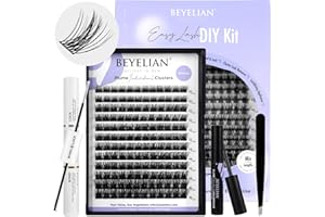 BEYELIAN Zestaw do przedłużania rzęs, zestaw do przedłużania rzęs, D Curl 10–16 mm, zestaw do przedłużania rzęs z wiązaniem rzęs i uszczelką, środkiem do usuwania rzęs i aplikatorem do samodzielnego