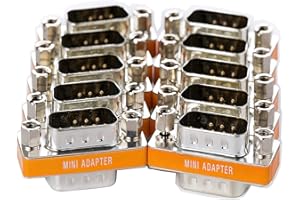 Arnorin DB9 null modem adapter male to male slimline data transfer serial port adapter 10 Pack