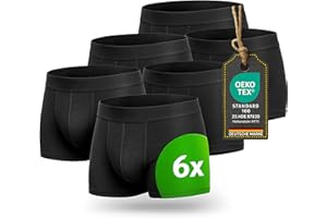 Kemes Lot de 6 boxers pour homme en coton 95 % élasthanne 5 % sous-vêtements respirants