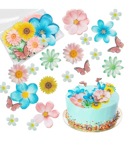 Essbare Reispapier-Dekoration – 100 Stück Blumenformen Für Kuchen, Cupcakes & Backwaren