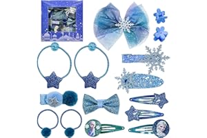BJPERFMS Frozen Cheveux Clips, 15PCS Reine Des Neiges Accessoires Cheveux Fille, Bijoux Reine Des Neiges Cheveux Clips, Elsa et Anna Hair Clips pour Mariage Fête Demoiselle d'Honneur Enfants Cadeau