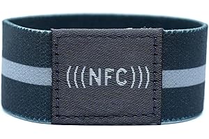 NFC21 NFC NTAG216 924 Byte - Bracciale in tessuto flessibile, taglia S