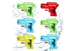 GUBOOM Wasserpistole Klein, 6 Stück Wasserspritzpistole Kinder, Spritzpistole Wasser, Mini Wasserpistolen für Kinder, Sommer Spielzeug Garten Pool Party Mitgebsel für Kinder (A)
