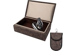 Ananta Faraday Box for Car Keys – Military-Grade RFID Signal Blocking, Magnetic Closure & Spare Key Pouch (Brown)