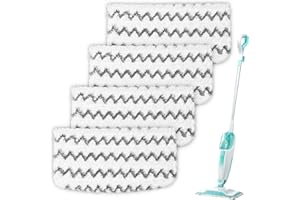 Jikefa 4PCS Steam Mop Pads Compatible with Shark Steam Mop S1000UK S2001UK S1000 S1000A S1000C S1000WM S1001C Beldray BEL01097, Washable Dirt Grip Absorbing Refill for Shark Steamer Replacement Pads
