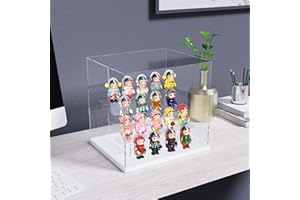 Nynelly Caja de presentación de acrílico (4 Niveles, acrílico, Transparente, Antipolvo, para Figuras de acción, Juguetes de colección, Blanco, 12,6 x 10,2 x 11,5 cm), Color Blanco