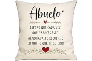 BOMMEX Regalo para el Abuelo Espero Que Cada Vez Que abraces Este cojín te recuerde lo Mucho Que te Quiero Funda de cojín Regalo de cumpleaños para el Abuelo día del Padre (Abuelo) 45x45 cm