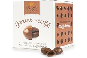 Dolfin Granos de Café con Chocolate con Leche - Bolas Deliciosas con Granos de Café y una Cremosa Cobertura de Chocolate - Confitería Premium, Dulces Gourmet, Regalos - Hecho en Bélgica, 115g