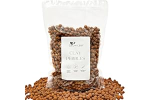 Growcery Premium Clay Pebbles For Plants: Multipurpose Growing Medium for Gardens, Hydroponics, and Green Roofs, Pots Drainage, Orchids, Terrariums, Water Beads (1L)