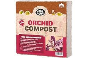 COCO&COIR EVERYTHING IN A NUTSHELL Terreau d'empotage pour orchidée Coco et Coco | Compost d'orchidée sans Tourbe/Remplacement d'écorce d'orchidée avec Alimentation pour orchidée | Rempotage de Toutes Les Plantes d'orchidées (9L)