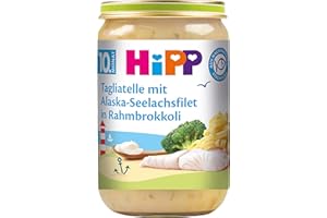 ‎HIPP HiPP Tagliatelle mit Alaska-Seelachsfilet in Rahmbrokkoli, 6er Pack (6 x 220 g)