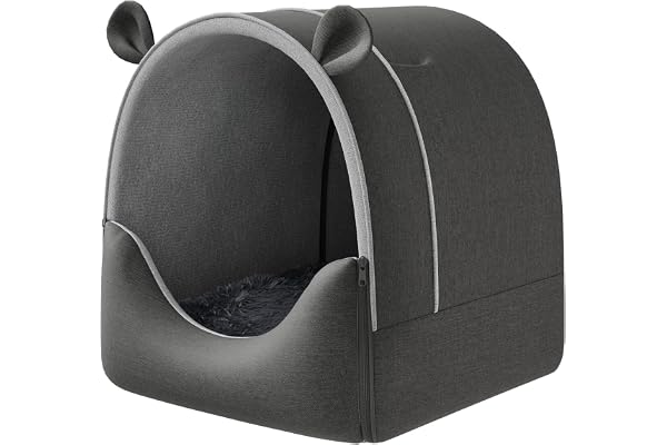 EUGAD 2-in-1 Grands Niche pour Chien Chat Intérieur, Maison pour Chiens Intérieur avec Coussin, Niche Chat Maison Résistante à l'hiver Imperméable pour Animaux Errants 60x55x60cm