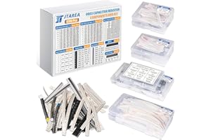 JTAREA 6390 Stück SMD 0603 Elektronik Bauteile Sortiment Set mit 1% Widerstände 5% Widerstand Kondensator Induktivität LED Transistor Dioden IC DIY Elektronische Komponenten Kit