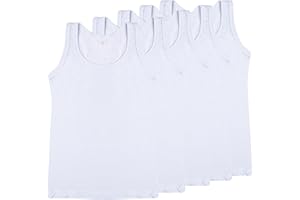 SGS 5er Pack Unterhemden Jungen Baumwolle - Hochwertige Unterwäsche Für Jungen, Atmungsaktive Unterhemd Kinder, Weiche und Bequeme Basic Shirts Für Alltag und Sport, Größe 98-164