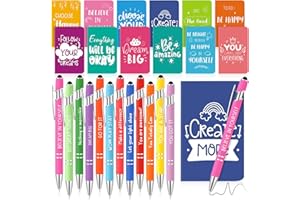 Faccito 12 Set di Quaderni e Penne Regali di Ringraziamento per Dipendenti Penne a Sfera Ispiratrici Piccoli Quaderni Motivazionali Tascabili per Colleghi Scuola Insegnante Volontario Infermiera