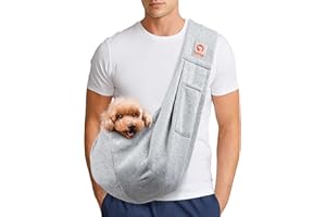 Tomkas Kleiner Hund Katze Tragetuch Freisprecheinrichtung Pet Puppy Outdoor Reisetasche Tote wendbar (Grau-1, M - Unadjustable Strap)