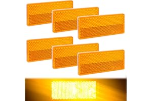BANTI Catadioptres Rectangulaires Catadioptre Remorque Catadioptre Rectangulaire Jaune pour Accessoire Velo Accessoire Moto Remorque Voiture Camion (6PCS)