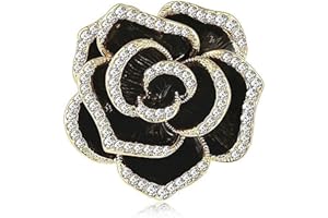XSQD Blume Band Brosche, Vintage elegante einzigartige Kristall Brosche, Mode Strass Brosche, Pin Abzeichen, Zubehör Schmuck Geschenke, Strass Kno