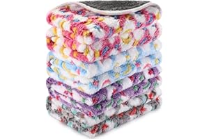 Namalu 4 Coperte per Porcellini d'India Impermeabili Copertina da Letto per Piccoli Animali in Pile Lavabile Fodere Assorbenti per Gabbia Cavia Riutilizzabili (Stella e Luna, 60 x 40 cm)