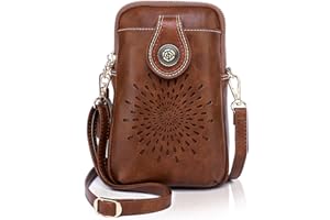 APHISON Designer Phone Bags for Women Crossbody, Sunflower Tassel Vegan Leather Crossbody Mobile Phone Bag, Small Crossbody Bags for Women Phone Purse Up to 6.7 inches with Adjustable Long Strap
