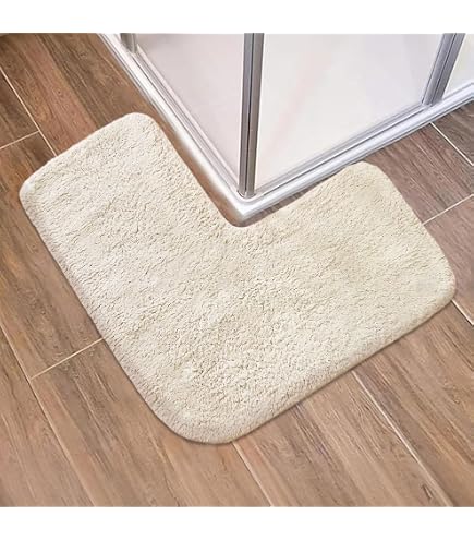 Accessorio Bagno Comfort Tappetino Bagno Semicircolare FUYILIFE | Microfibra Assorbente 66x40 Cm | Antiscivolo E Lavabile Tappeto Doccia Microfibra - 7