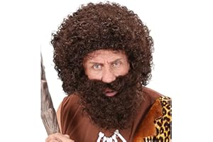 W WIDMANN MILANO Party Fashion - Peluca con barba, rizada, pelo sintético, peluca rizada, cabeza rizada, pelo rizado