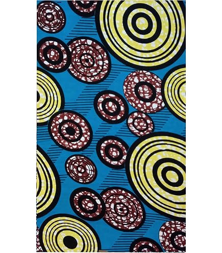 Coupon De Tissu Wax Africain 2 Yards (environ 1,80m) - 100% Coton, Qualité Supérieure, Neuf