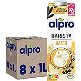 Alpro Barista Haferdrink – Zum Aufschäumen – Vegan und milchfrei – Von Natur aus laktosefrei – Reich an Ballaststoffen, Calci