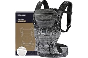 Bebamour Portabebés de 3-36 meses, portabebés de malla de aire 3D para bebés y niños pequeños, portabebés transpirable de verano (Dark Green)