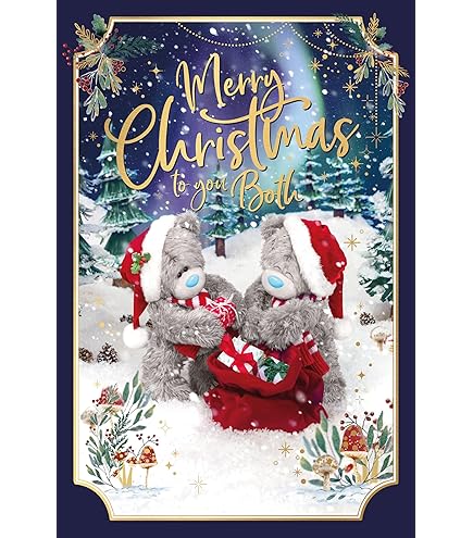 Carte De Noël 3D Me To You Tatty Teddy - Pour Fille - Effet Hologramme, Plaque Souvenir Amovible - 15,2x22,9cm