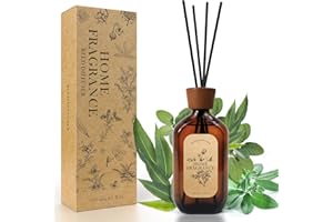 SCENTORINI Diffusore Profumo Ambiente Bastoncini, Diffusore per Ambiente 120ml con 6 Diffusore Ambiente Bastoncini, Diffusore Profumato di Salvia di Eucalipto, per Stanza, Bagno, Ufficio, Armadio