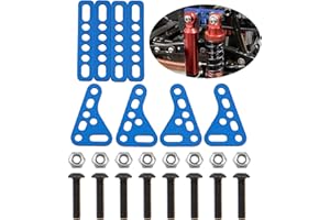 VGOOHOBBY 1Set Metal Double Shock Absorbers Bracket Damper Mount Stand Compatible with Axial SCX10 TRX4 TRX6 D90 90046 90047 1/8 1/10 RC Crawler Car (Blue)