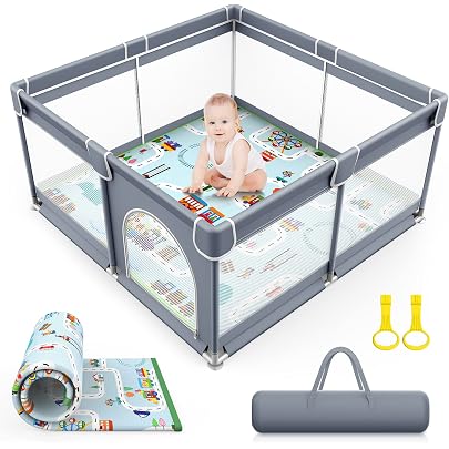 Recinto Bambini 14 Pannelli Box Bambini , Recinto Per Bambini Pieghevole In Plastica, Box Neonato In Plastica , Colore Blu E Bianco Recinto Per Neonati 14 Pannelli - copertina