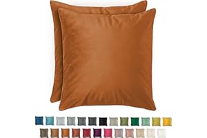 Blumtal Zestaw 2 poszewek na poduszkę 45 x 45 cm aksamitna poszewka na poduszkę - szlachetna poszewka na poduszkę z aksamitu, miękka poszewka na poduszkę Velvet, Pumpkin Spice - brązowa