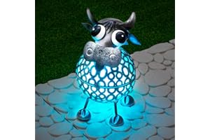 GloBrite Cow Metal Scroll Solar Lights with Colour Changing LED | Outdoor Ornaments Waterproof Powered Lights & Gifts