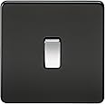 Knightsbridge SF8341MB Screwless 20 A 1-Gang DP Switch, Matt Black with Chrome Rocker