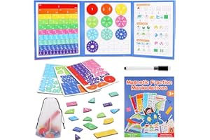 KOIROI Rysunek ułamkowy, materiał magnetyczny, materiał Montessori, wielokolorowa nauka rachunków łamanych, magnetyczna książka frakcyjna puzzle, matematyka zabawka edukacyjna dla dzieci