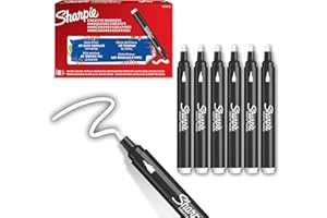 Sharpie Rotuladores acrílicos creativos Marcadores con punta de bala base agua | Escribe en la mayoría de superficies | Materiales de arte y manualidades | Blanco | 6 Piezas