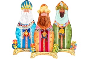 OH YEAH - Globo Foil Reyes Magos - 110 cm - Decoración Navideña - Celebraciones Familiares, Escolares y Escaparates - Roscón de Reyes - Eventos Navideños